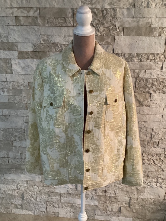Laura Ashley Jackets & Blazers - Laura Ashley gold metallic floral jacket